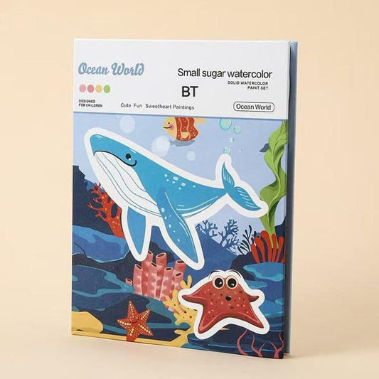 Coloring Activity With Watercolors And Brushes, Portable & Educational, Ideal For Kids, Gifting