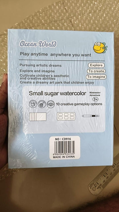 Coloring Activity With Watercolors And Brushes, Portable & Educational, Ideal For Kids, Gifting